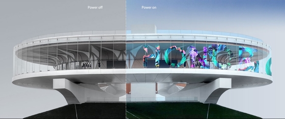 RGB Full Color P20 P31.25 خود چسب فیلم LED شفاف