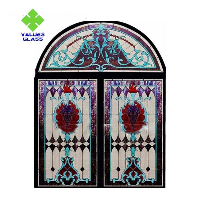 کلیسای شیشه ای تزئینی شیشه های تزئینی 780x962mm سایز استاندارد CE Certified