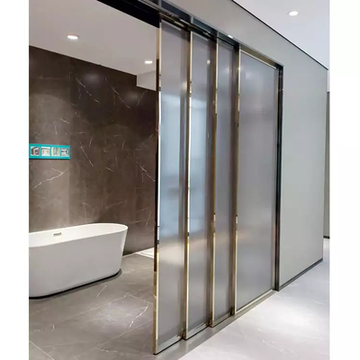 Interior Frameless Glass Sliding Door System Soft Closing Meeting Room Office Mall Frameless Glass Partition